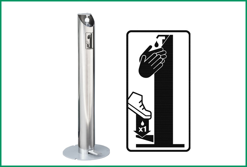 V1I DISTRIBUTEUR de GEL model INOX